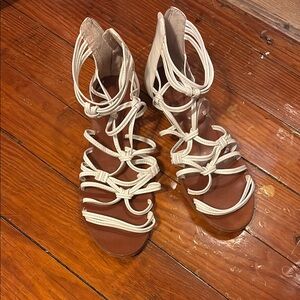 White gladiator Sandles